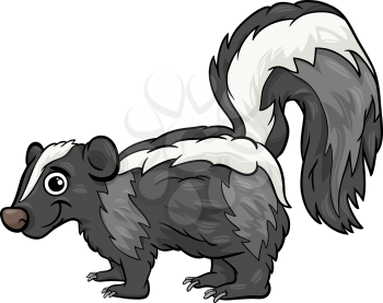 Cartoon Illustration of Cute Skunk Animal