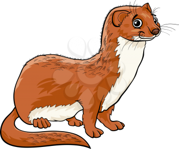 Cartoon Illustration of Cute Weasel Animal