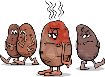 Cartoon Humor Concept Illustration of Hot Potato Saying or Proverb