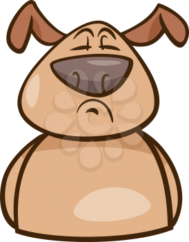 Cartoon Illustration of Funny Dog Expressing Proud Mood or Emotion