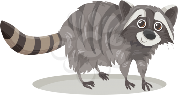 Cartoon Illustration of Cute Raccoon Animal