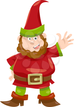Cartoon Illustration of Fantasy Gnome or Dwarf