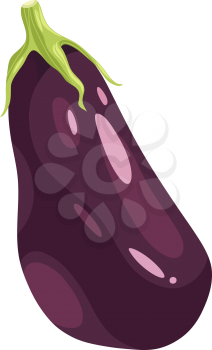 Cartoon Illustration of Eggplant Vegetable Food Object