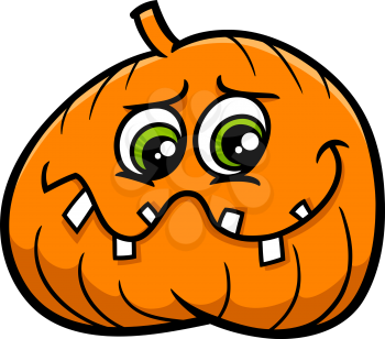 Cartoon Illustration of Halloween Jack Lantern Pumpkin