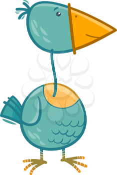 Cartoon Illustration of Funny Bird Animal Character