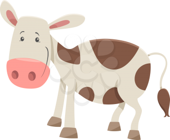 Cartoon Illustration of Calf Farm Animal Character