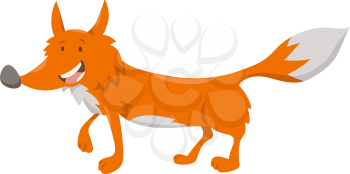 Cartoon Illustration of Cute Red Fox Animal Character