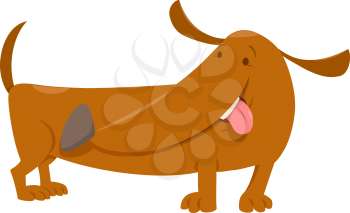 Cartoon Illustration of Cute Dachshund Dog Pet Animal Character