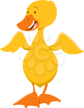Cartoon Illustration of Little Duckling Bird Farm Animal Character
