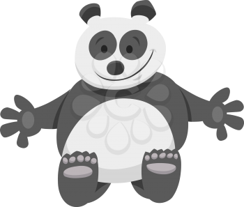 Cartoon Illustration of Cute Panda Bear Funny Animal Character