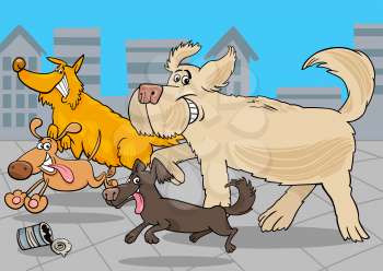Cartoon Illustration of Funny Running Dogs Animal Characters Group