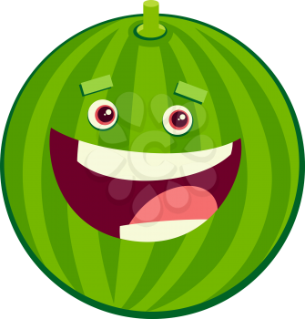 Cartoon Illustration of Watermelon Fruit Food Object Character