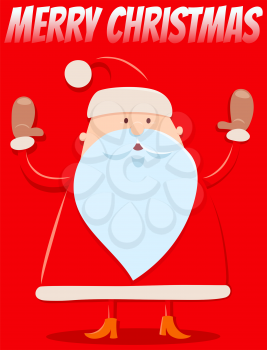Cartoon Illustration of Christmas Design or Greeting Card with Santa Claus Character