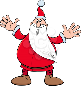Cartoon Illustration of Funny Santa Claus Christmas Holiday Character