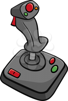 Cartoon Illustration of Joystick Input Device Computer Game Controller Clip Art