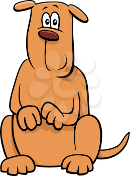 Cartoon Illustration of Funny Dog or Puppy Comic Animal Character