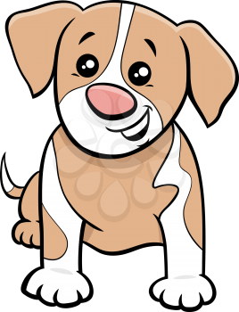 Cartoon Illustration of Cute Spotted Puppy Comic Animal Character