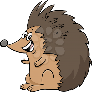 Cartoon illustration of funny hedgehog wild animal character