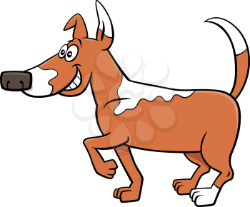 Cartoon Illustration of Funny Spotted Dog Comic Animal Character
