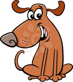 Cartoon Illustration of Cute Funny Dog or Puppy Animal Character