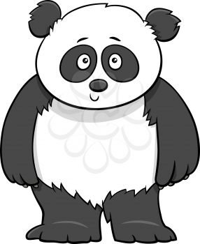 Cartoon illustration of cute baby panda bear comic animal character