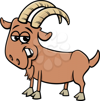 Cartoon Illustration of Funny Goat Farm Comic Animal Character
