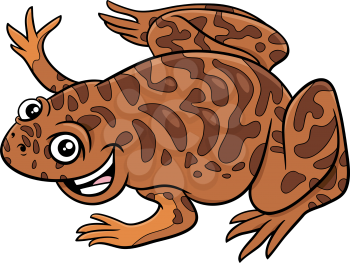 Cartoon illustration of xenopus comic animal character