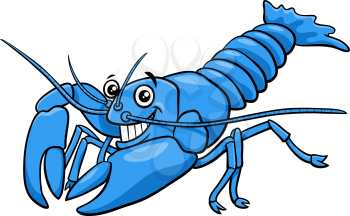 Cartoon illustration of funny yabby crayfish animal character