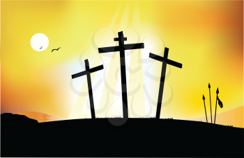 Royalty Free Clipart Image of The Crucifixion