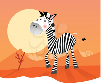 Royalty Free Clipart Image of a Zebra