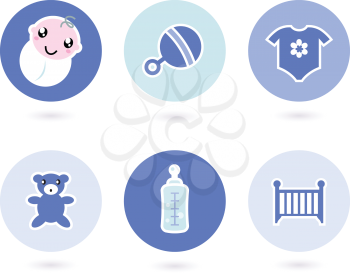 Royalty Free Clipart Image of Baby Items