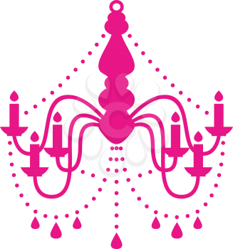 Royalty Free Clipart Image of a Pink Chandelier