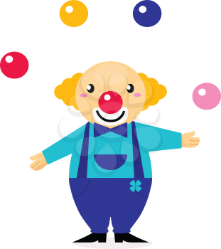 Royalty Free Clipart Image of a Juggling Clown