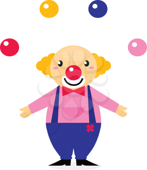 Royalty Free Clipart Image of a Juggling Clown