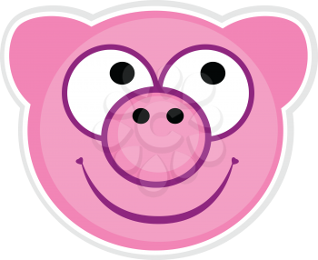 Royalty Free Clipart Image of Pig Face