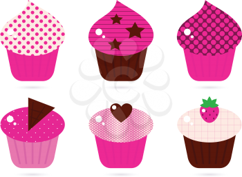 Royalty Free Clipart Image of Cupcakes