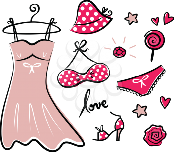 Royalty Free Clipart Image of Female Clothing