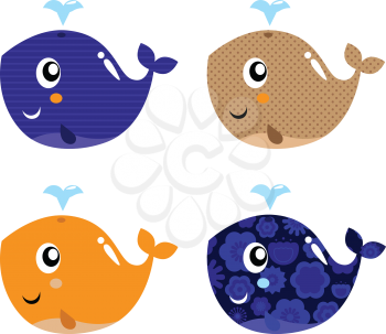 Royalty Free Clipart Image of Whales