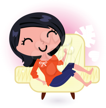 Royalty Free Clipart Image of a Woman Relaxing