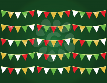 Christmas bunting for your party. Vector Illustration