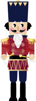 Tin soldier or Nutcracker with drum. Vector Illustration
