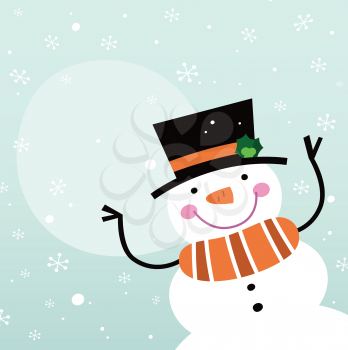 Royalty Free Clipart Image of a Snowman Background