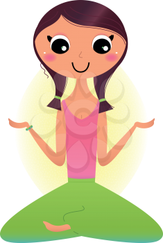 Beautiful girl making Yoga asana. Vector Illustration
