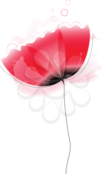 Beautiful cute Poppy. Vector cartoon Illustration