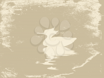 Royalty Free Clipart Image of a Duck in the Water