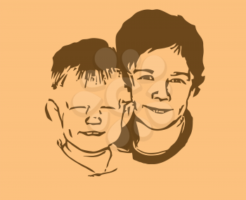 Royalty Free Clipart Image of Two Boys