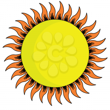 Royalty Free Clipart Image of a Yellow Sun