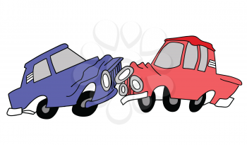 Royalty Free Clipart Image of a Car Accident