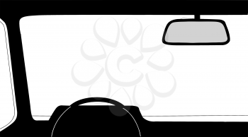 Royalty Free Clipart Image of a Car Interior