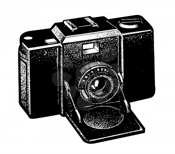 Royalty Free Clipart Image of a Retro Camera